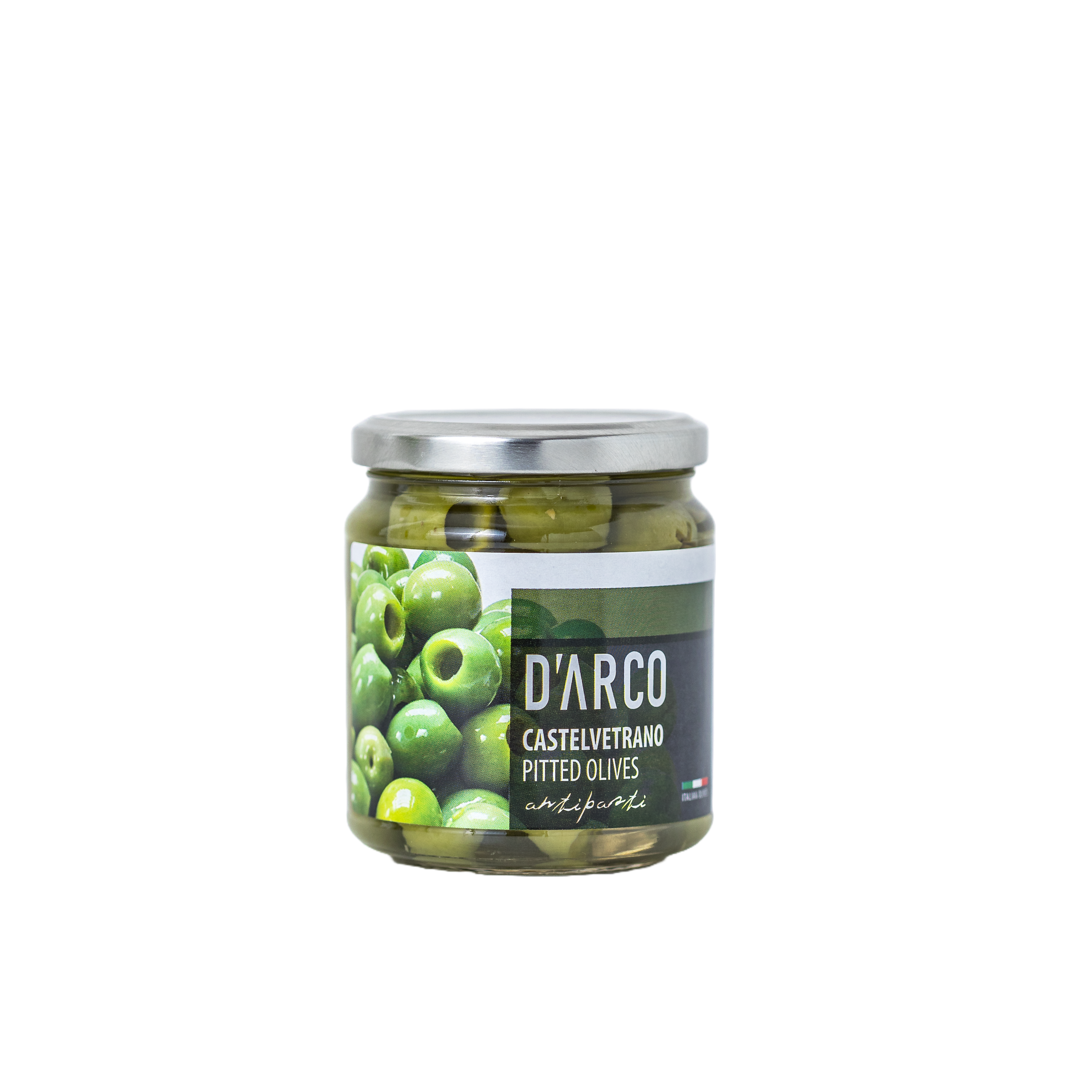 Gourmica – wholesale Oliver – D'ARCO urkärnade gröna Castelvetrano-oliver (300 g)0