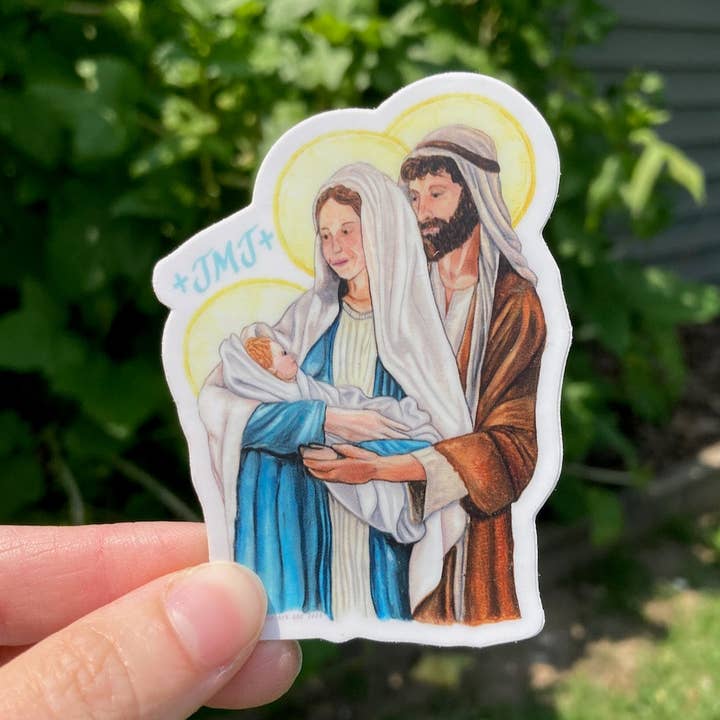 "Christ is Risen" +JMJ+ Vinyl Sticker - Catholic Artist for wholesale by Inventus Art