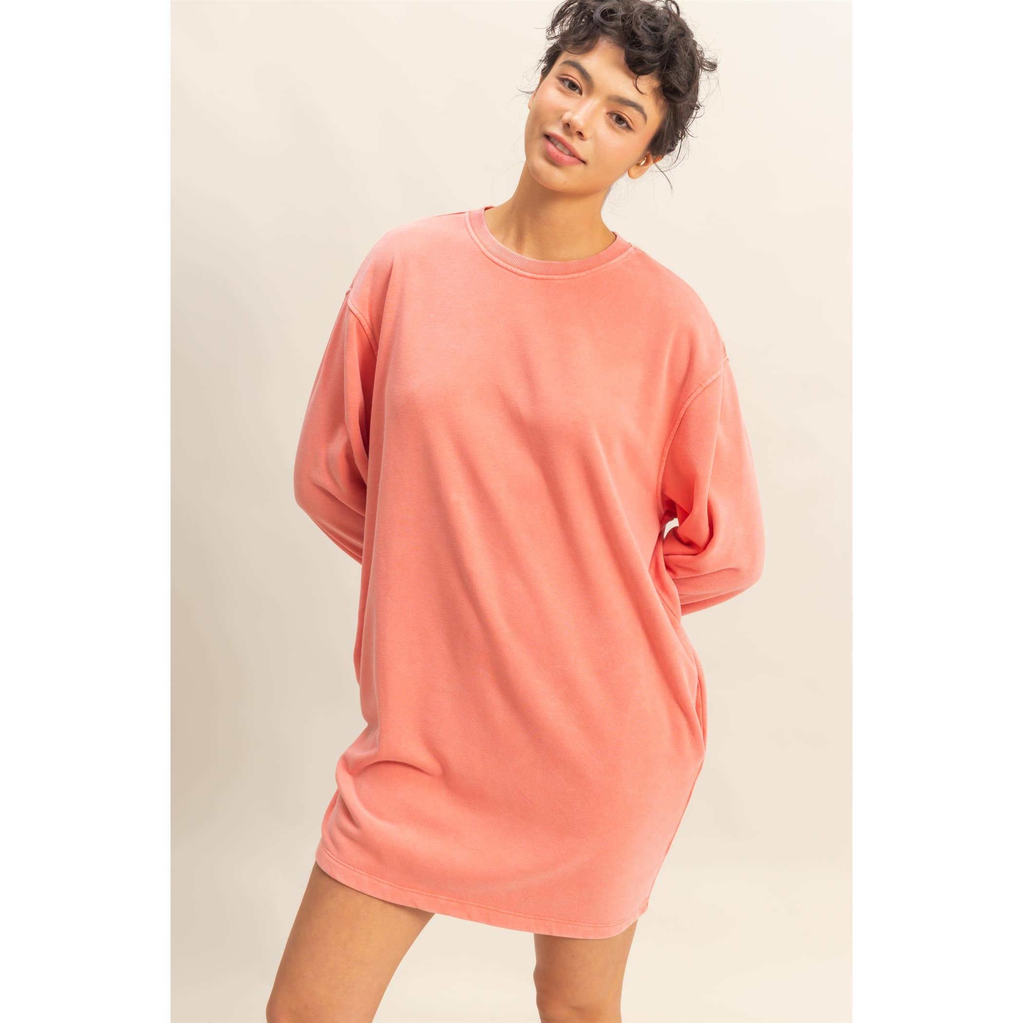 Double Zero - Wholesale Dress - Women's - Long Sleeve Oversized Mini Dress38
