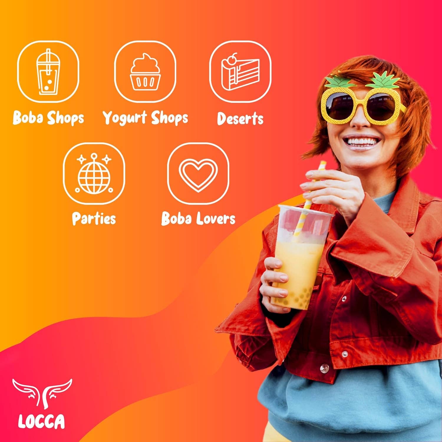 Locca - Wholesale Tea Bags - Strawberry Popping Boba Pearls 7Lbs2