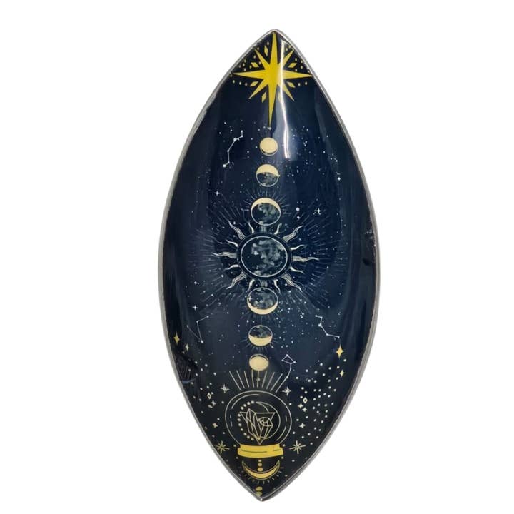 Enamelled incense holder - Aluminum - Phases of the Moon for wholesale by AW Artisan