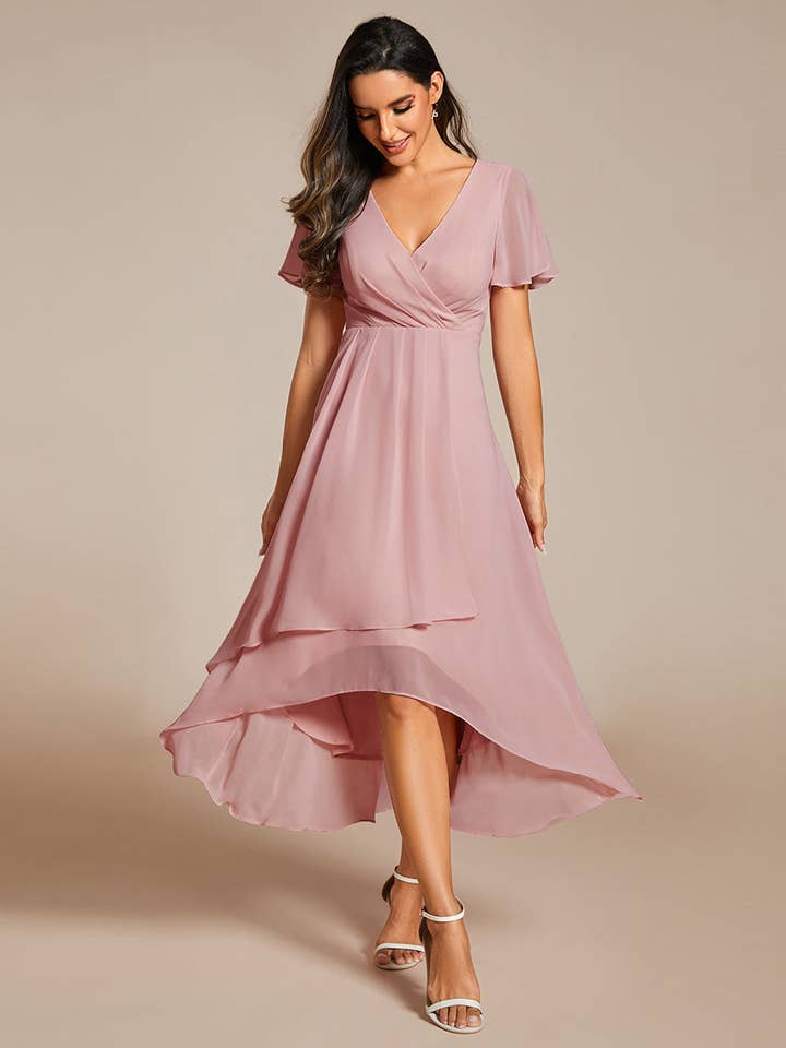Ever-Pretty - Wholesale Dress – Women's - V-Neck Midi Chiffon Wedding Guest Dresses92