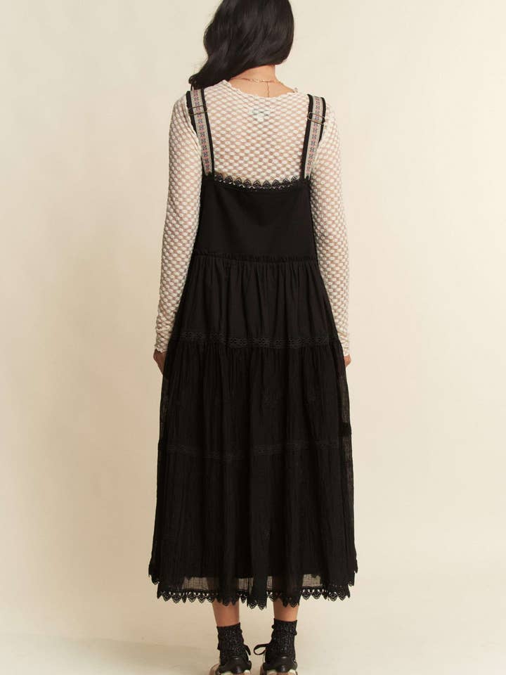 Davi & Dani - Wholesale Dress - Women's - FRONT POCKET EMBROIDERED LACE PINAFORE DRESS9