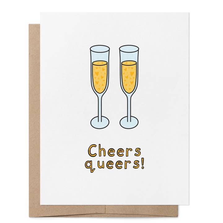That Queer Card Co - Wholesale Congratulations Card - Cheers Queers LGBTQ+ Greeting Card