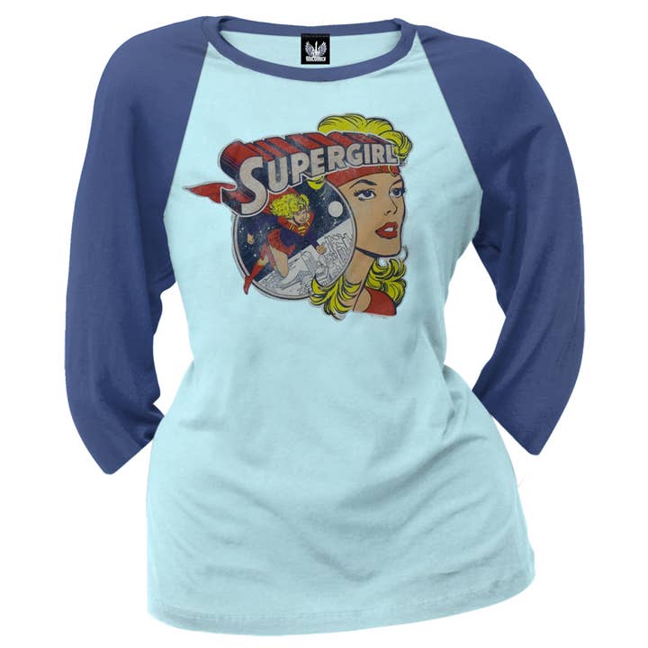 Supergirl - Collage Women's Juniors Raglan Tee for wholesale by Official Store