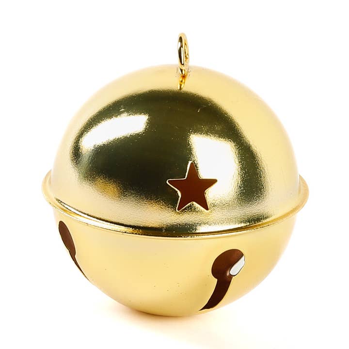 80 mm guldfarvet juleslædeklokke - Håndværk og dekorationer til højtiden for engroshandel hos Factory Direct Craft