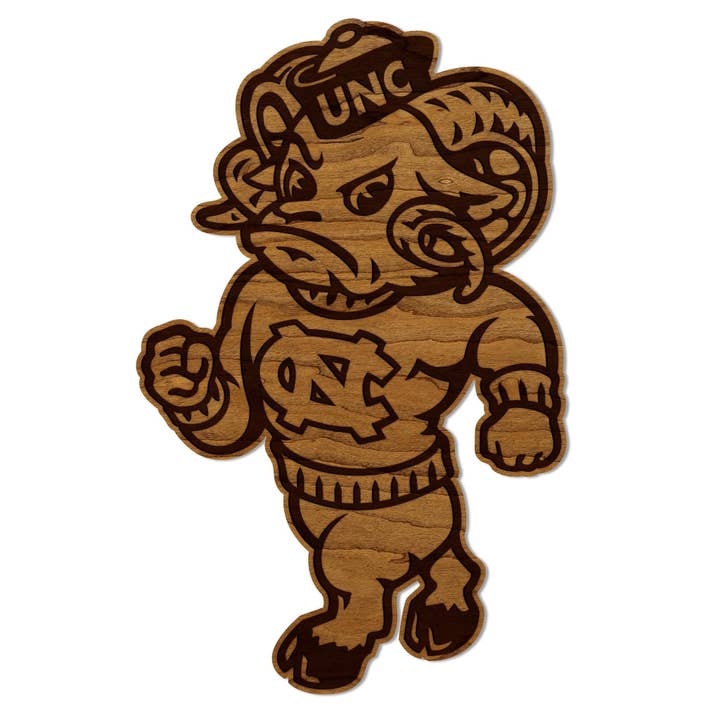 University of North Carolina Strutting Ramses Wall Hanging – Crafted from Cherry and Maple Wood - UNC Tarheels for wholesale by LazerEdge