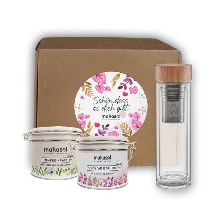 Gift Set Tea Blends 2 pcs. + Glass Bottle for wholesale by makasol