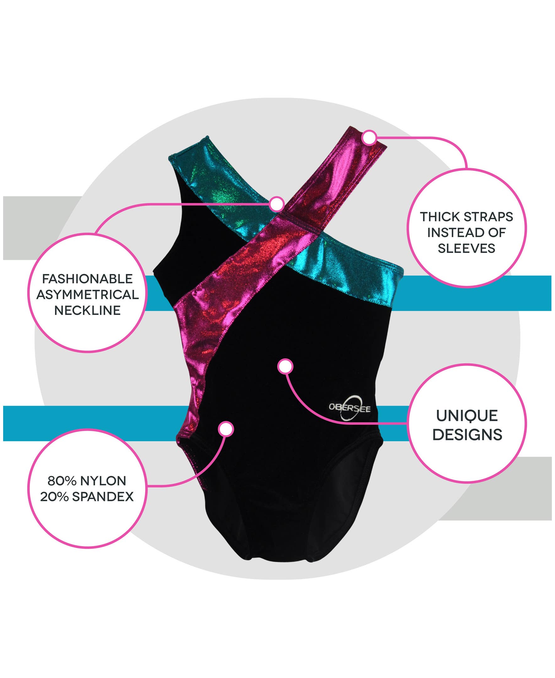 Obersee - Wholesale Leotard - Kids - Girl's Gymnastics Leotard - Molly Black3