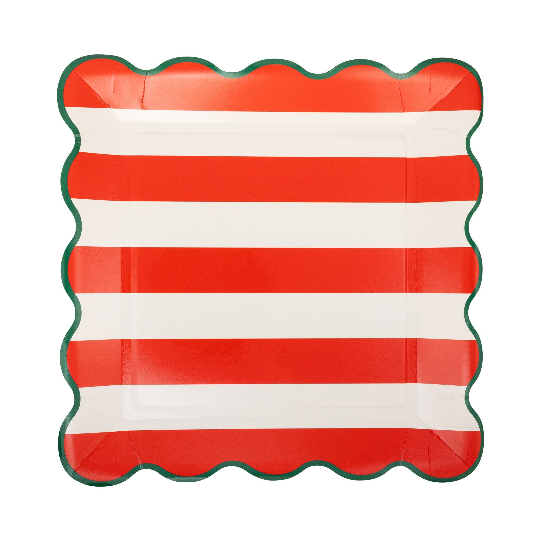 My Mind’s Eye - Wholesale Disposable Plate - PLPL1652 - Red and Green Striped Paper Plate Set4