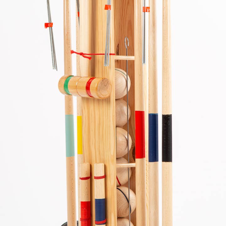 MORA PLAY - Wholesale Sporting Accessories - Croquet game in wooden trolley - 6 players6