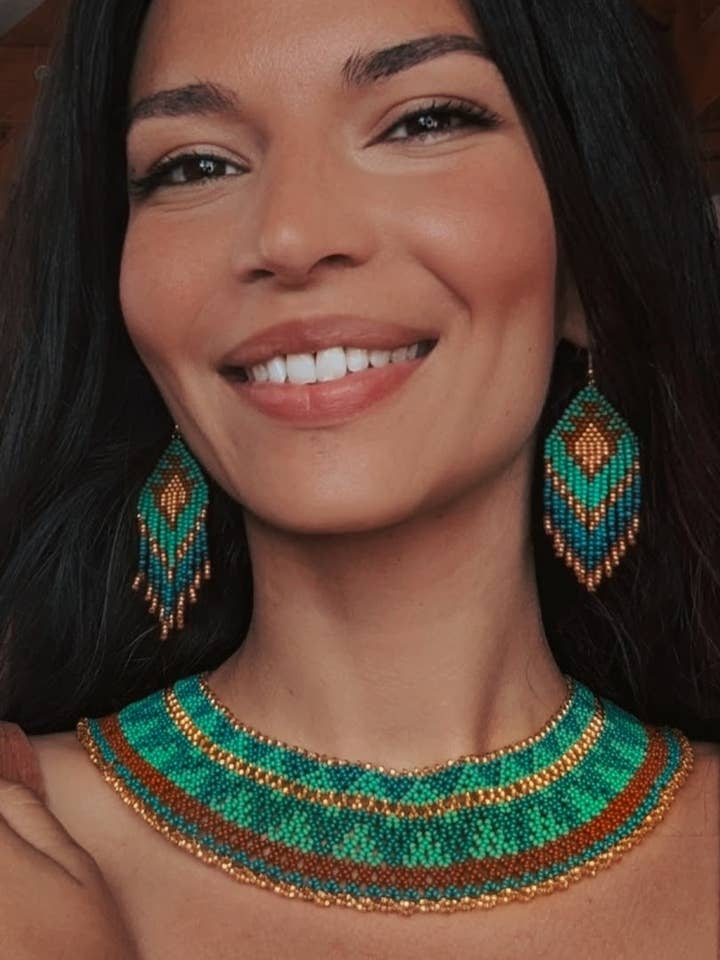 Handmade Colombian plastron necklace - ADA for wholesale by Agua del Río