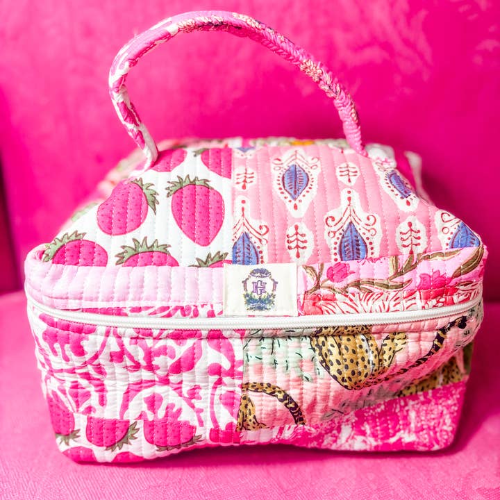 Heart of Grace - Wholesale Makeup/Cosmetic Bag - Pink City | Quilted Cosmetic Bags-set of 3
