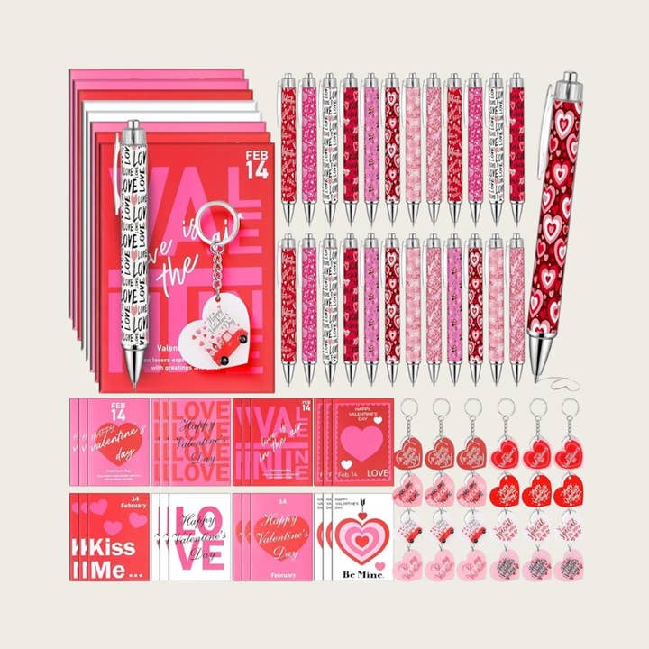Ensembles de porte-clés, carnet et stylo de la Saint-Valentin pour la vente par Ella Blue