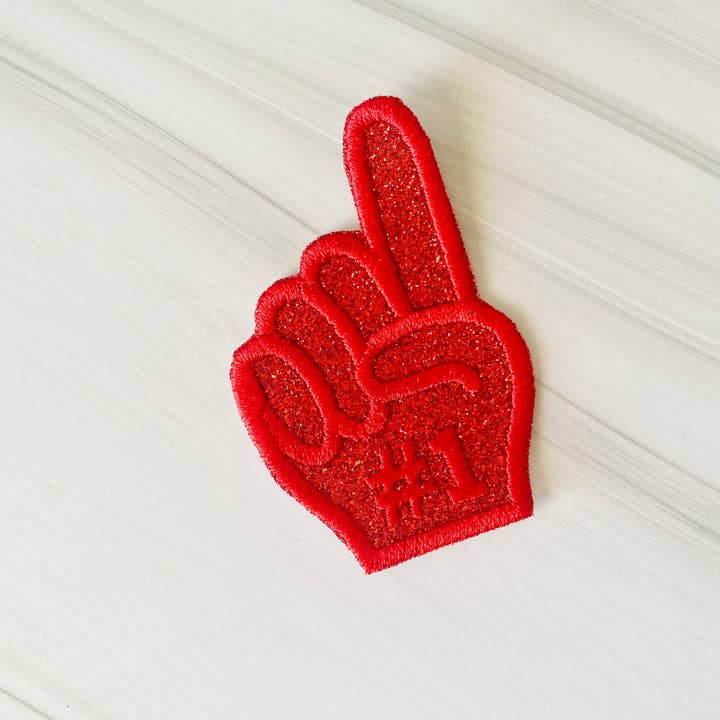 R & R Stitched - Wholesale Patch - #1 foam finger glitter hat patch4