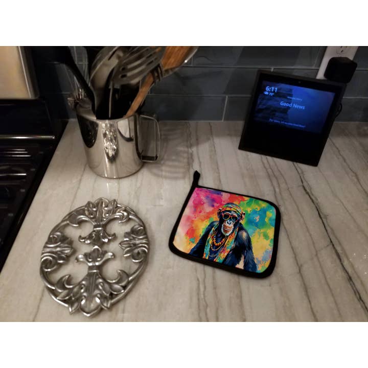 Caroline's Treasures - Vente Gants de cuisine/maniques - Porte-casseroles en forme de chimpanzé en forme d'animal hippie DAC39702