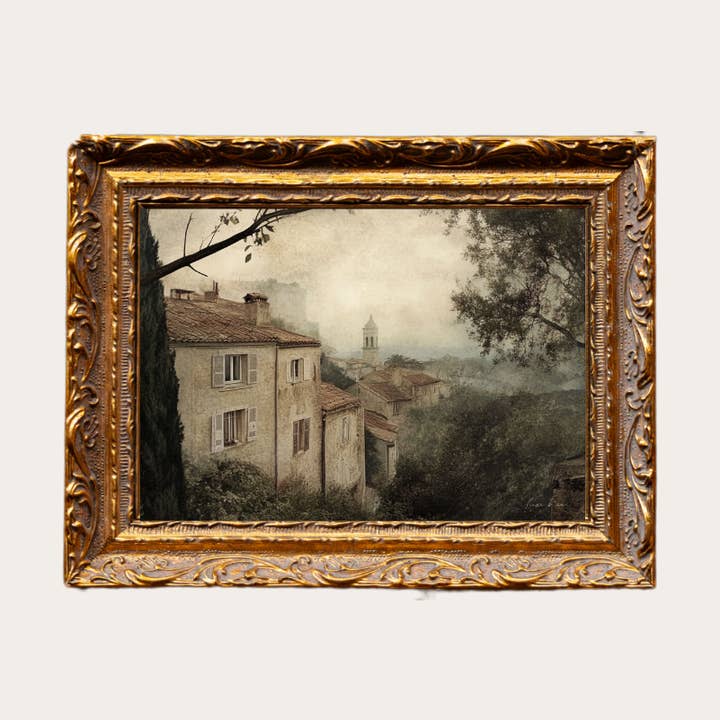 Luxe B Co – Großhandel Kunstdruck – Vintage europäische Stadt | Von französischem Messing inspiriertes, goldgerahmtes Kunstwerk0