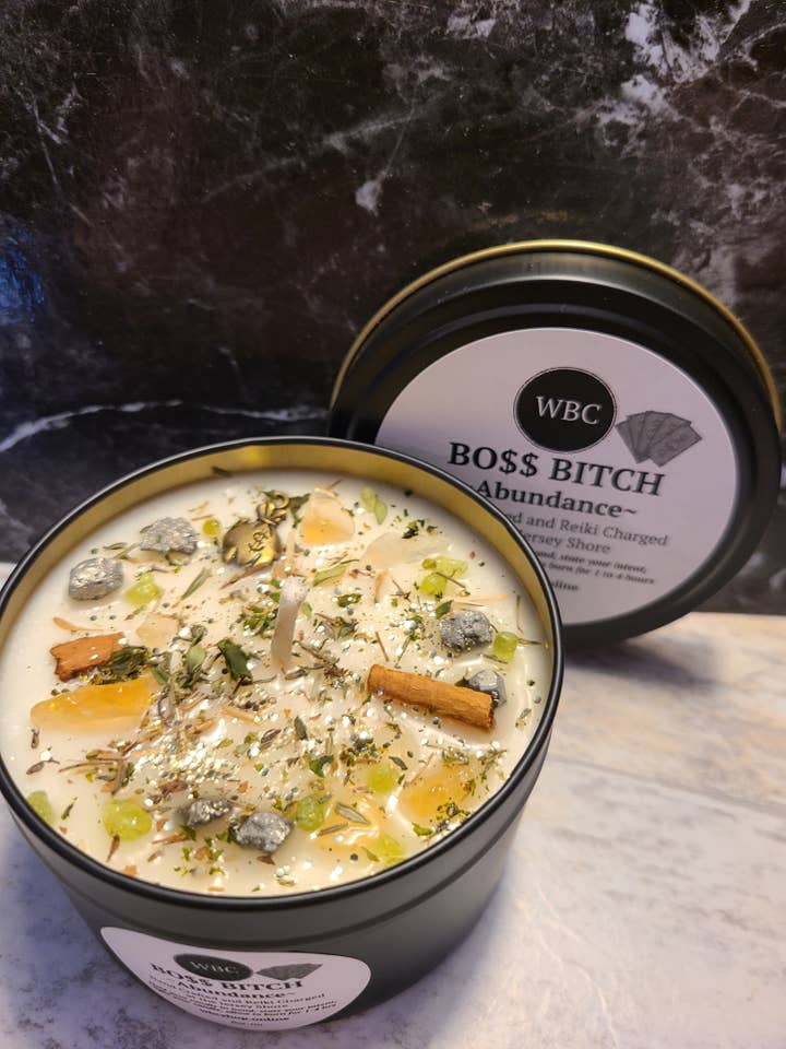Boss Bitch, Abundance, 8oz Intention Soy Candles for wholesale by WBC Shops
