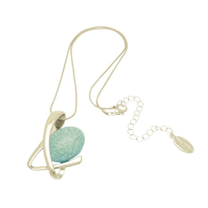 Powder Blue Squiggle Necklace for wholesale by Miss Milly Limited