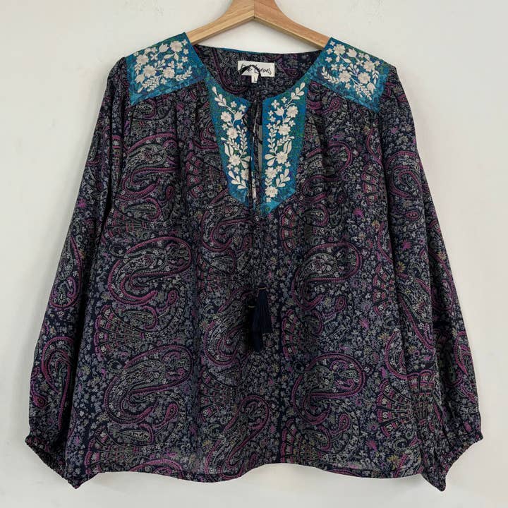 Lolita Embroidered Silk Blouse 119 - L for wholesale by Pink Lemons Ltd