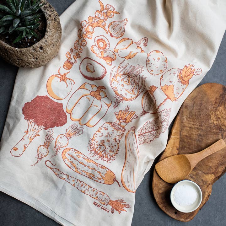 Veggies Kitchen Tea Towel for wholesale by New Duds