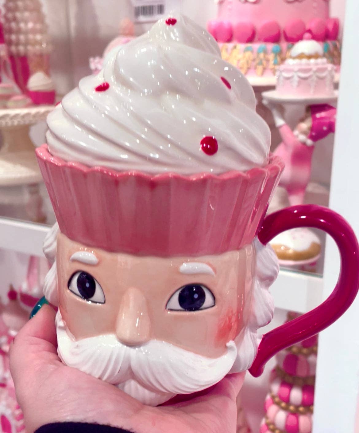 Dunn Deals – Caneca por atacado – Caneca Quebra-Nozes Rosa da Coleção Santa's Sweet Shoppe Candy Towne com Cobertura de Geada0