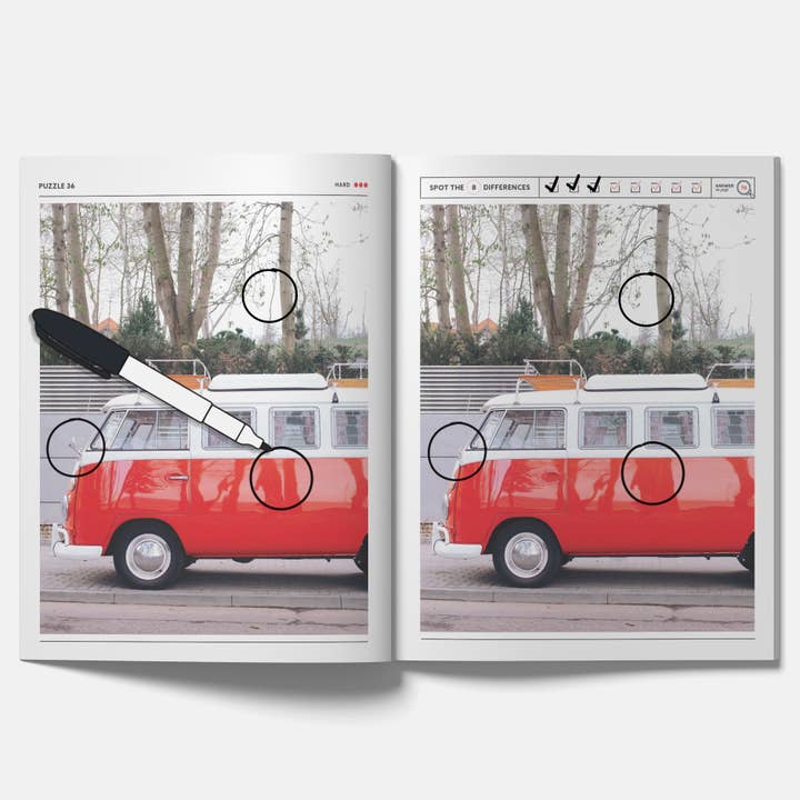 AWCO press - Wholesale Puzzle - Adult - Vintage Cars Spot the Difference Puzzles, Activity Book