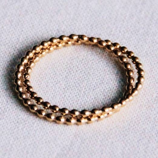 Stainless steel double dotted ring for wholesale by Bazou