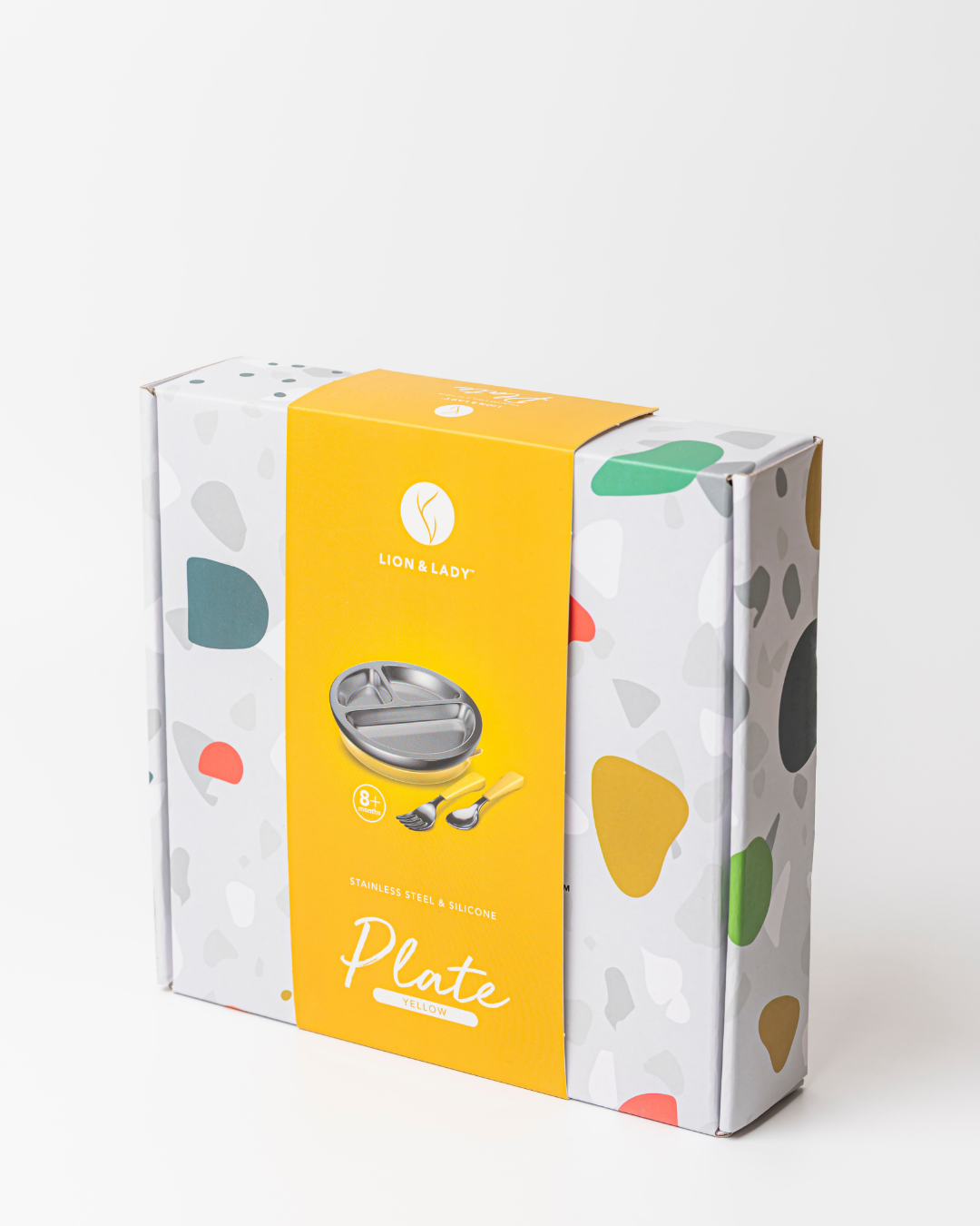 Lion & Lady - Wholesale Feeding Set - Baby - 18/8 Stainless Toddler Plate with silicone suction base, spoon and fork8