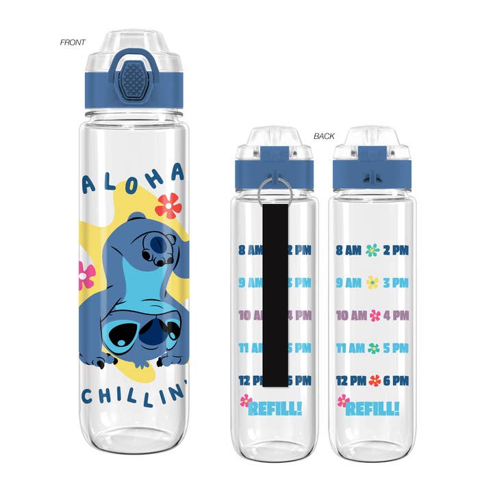 Silver Buffalo - Wholesale Water Bottle - Lilo and Stitch Aloha Chillin 33oz. Plastic Water Bottle