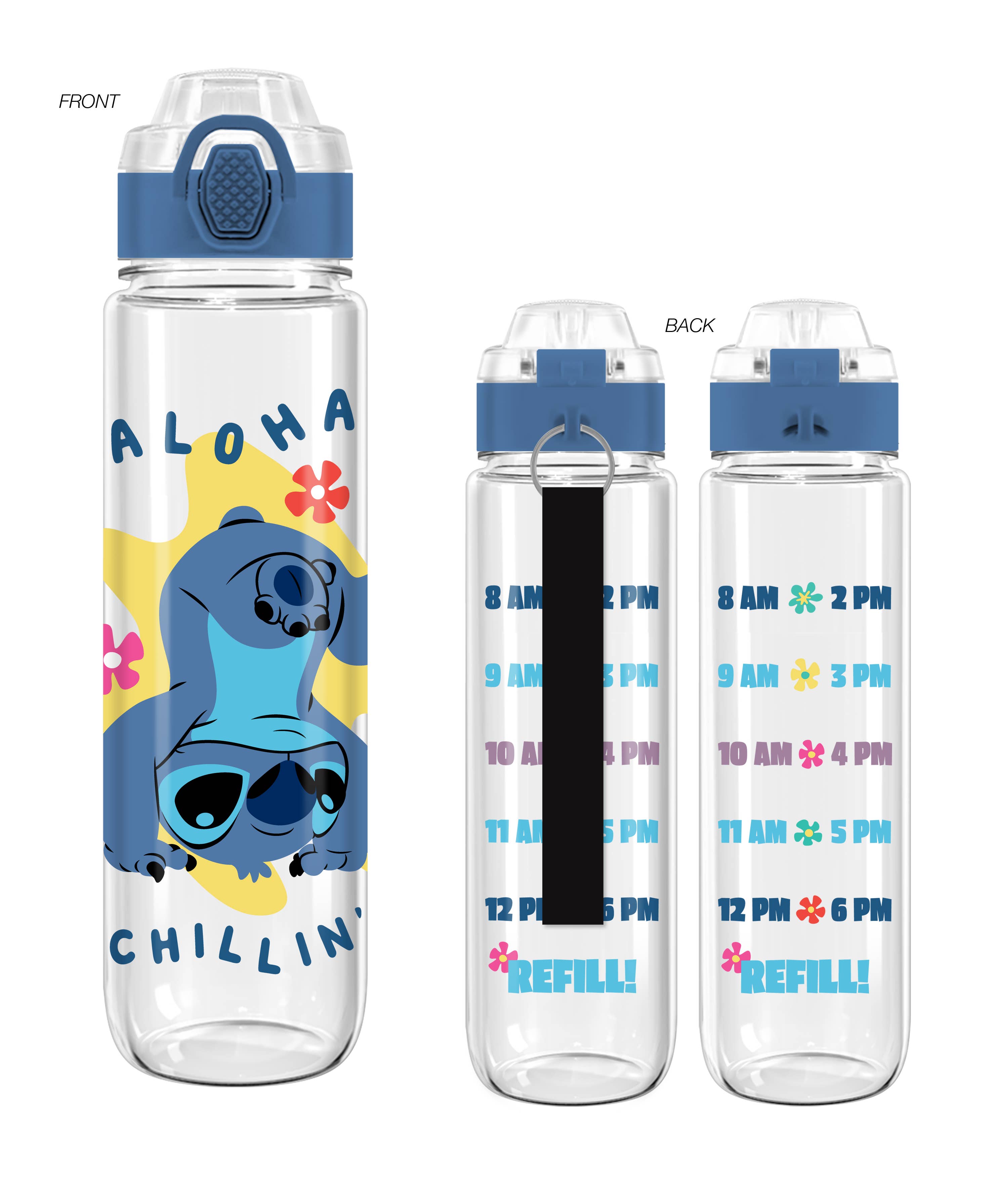 Silver Buffalo - Wholesale Water Bottle - Lilo and Stitch Aloha Chillin 33oz. Plastic Water Bottle