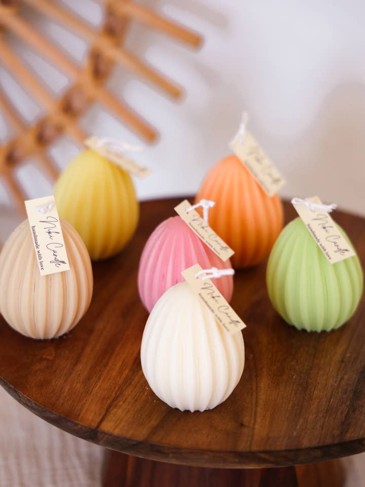 Vela de Ovo Páscoa Um estampado - artesanal por atacado de Niki Candle
