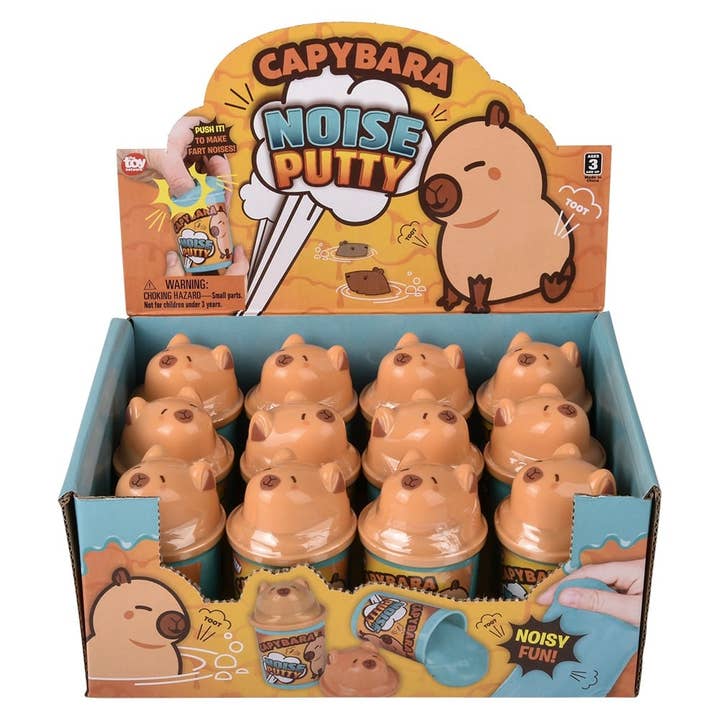 La Luna Bella - Toys - Wholesale Classic Toy - Kids - 3" Capybara Fart Putty 12ct- LLB Toys