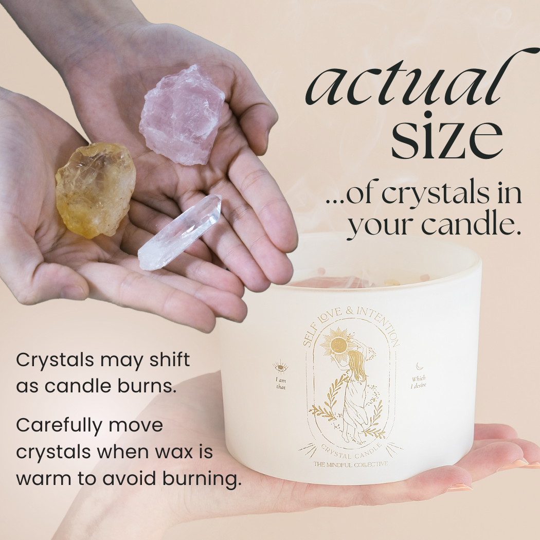 THE MINDFUL COLLECTIVE - Wholesale Jar/Filled Candle - Self Love & Intention Crystal Candle7
