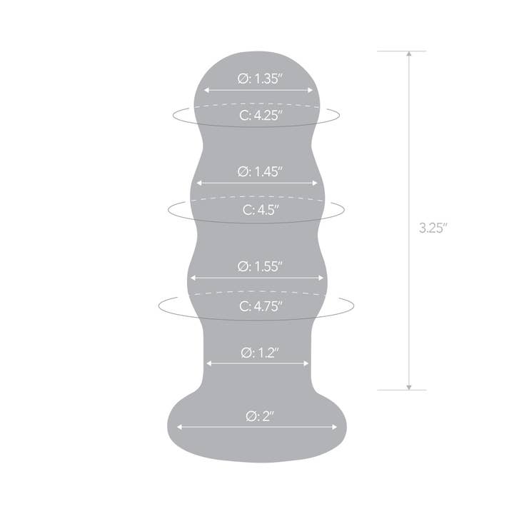 Lux Fetish Store - Wholesale Sex Toy - 3.5" Rechargeable Remote Controlled Vibrating Beaded Butt Plug