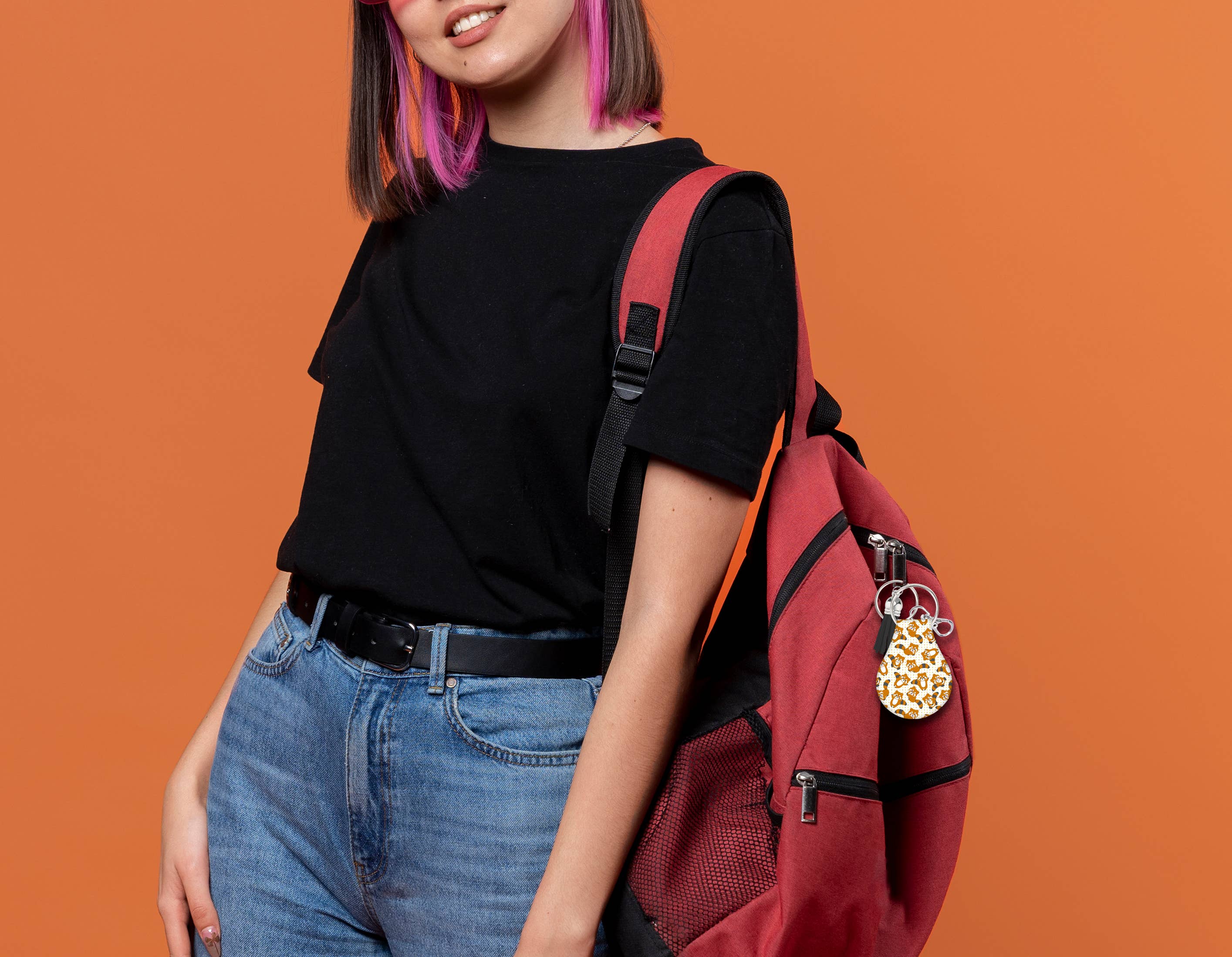 Jolitee - Wholesale Keychain - Unisex - Neoprene AirTag Case Keychain – Red Pandas3