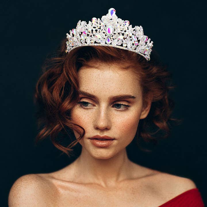 Sensibling Corp. - Wholesale Tiara - Women's - Oval Teardrop Stone Cluster Pointed Princess Tiara10