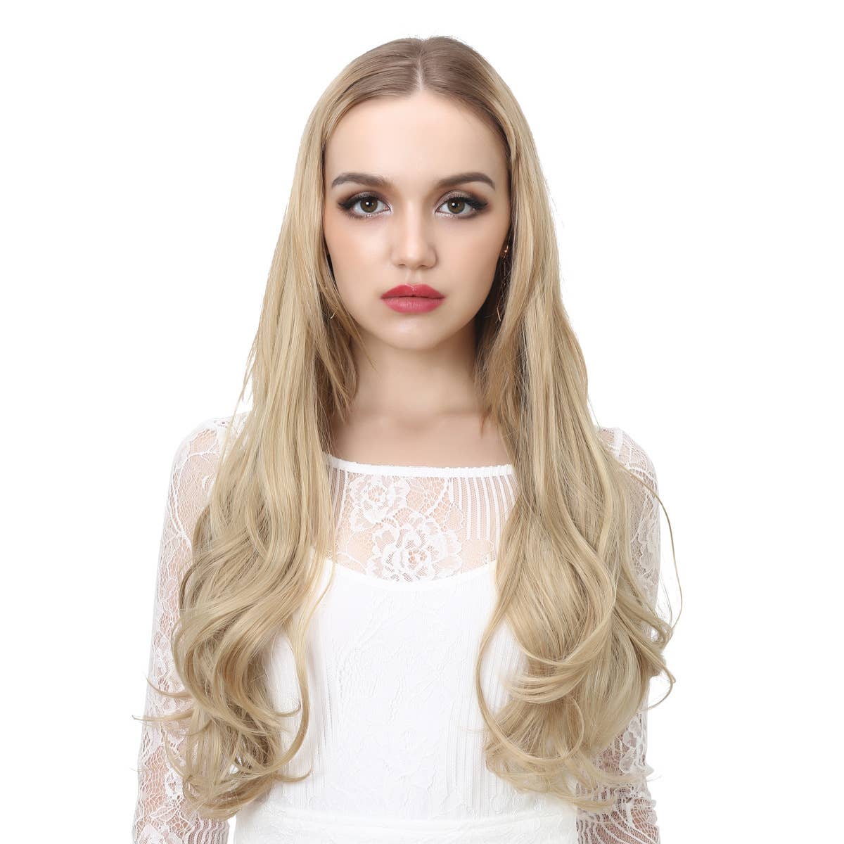 AK Brand - Wholesale Hair Extensions - 18 inch One-piece Wavy Curly Synthetic Hairpieces for Women11