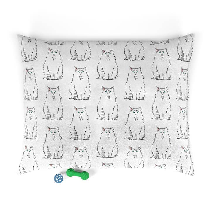 Cuccia per animali domestici - Grumpy Cat Burmudgeon, cartone animato con atteggiamento, divertente cuscino per gatti, regalo per amanti dei gatti, stampa stravagante con gatti, accessori per animali domestici per la vendita all'ingrosso da parte di Terry Heath Art