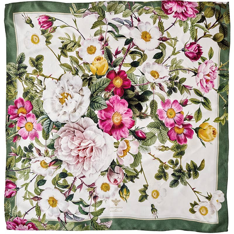 Koustrupco - Wholesale Scarf - Women's - Silk scarf - Rose Flower Garden - 50 x 50 cm4
