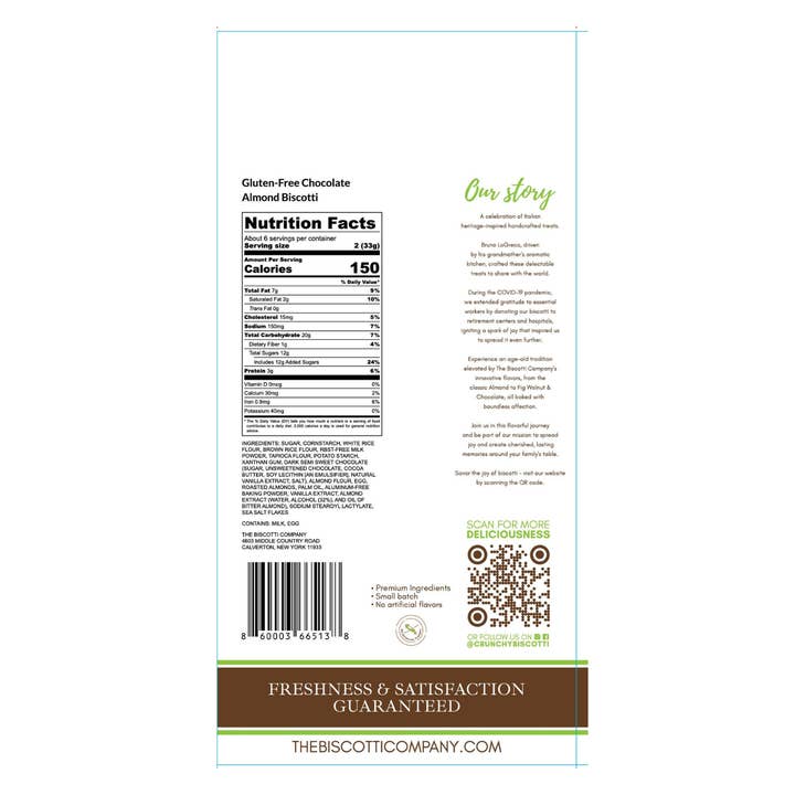The Biscotti Company - Wholesale Cookie - Biscotti -Gluten-Free Chocolate Almond-Case of 8x7.15 OZ Bag1