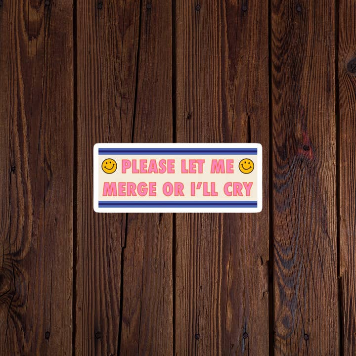 Kase Wear - Wholesale Sticker - Please let me merge or ill cry sticker
