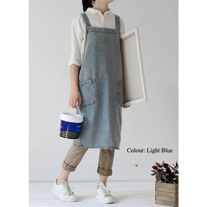 Gohobi (We cover U.S. import duties) - Wholesale Apron - Gohobi Japanese Style Washed Denim Cotton Apron2