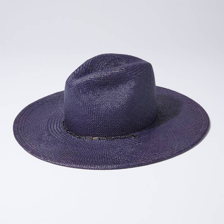 The Straw Classic | Neon Navy w/ Gunmetal Chain for wholesale by HEADS OF STATE HAT CO.