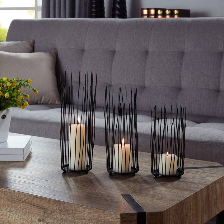 Danya B - Wholesale Candle Holder - Willow Iron Candleholder 3-piece Set