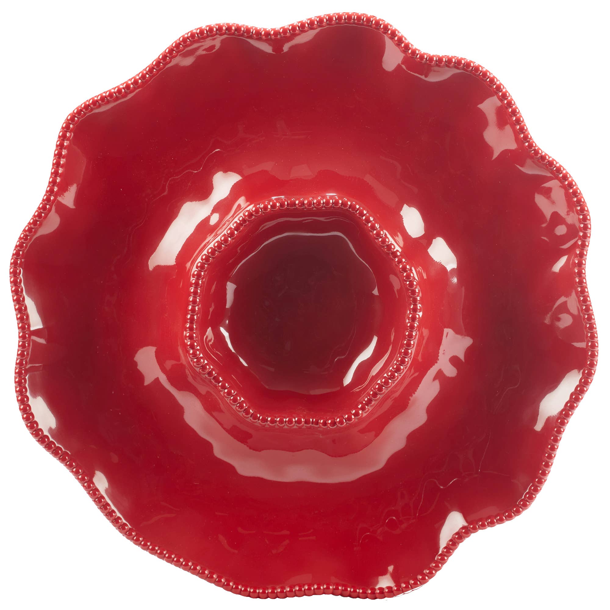 Certified International - Wholesale Condiment/Dip Bowl - Perlette Red  Melamine Chip and Dip 14.5in2