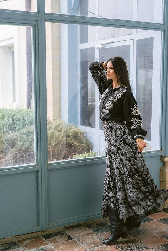 Piti Cuiti - Vendita all'ingrosso Gonna - Donna - VERONA BLACK & WHITE GONNA LUNGA1