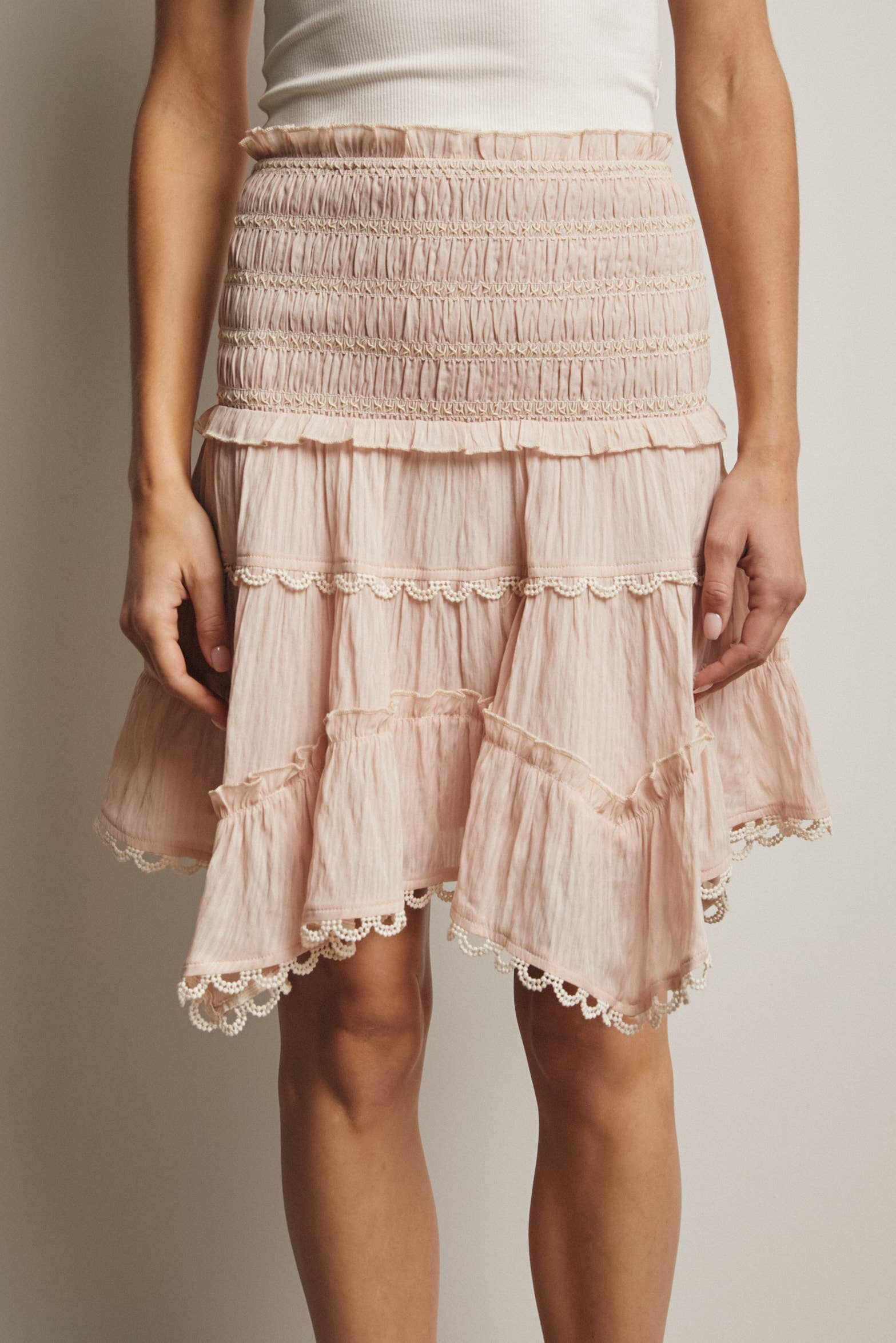 Forte - Wholesale Skirt - Women's - Smocked Ruffle Convertible Skirt/Top FSK000823