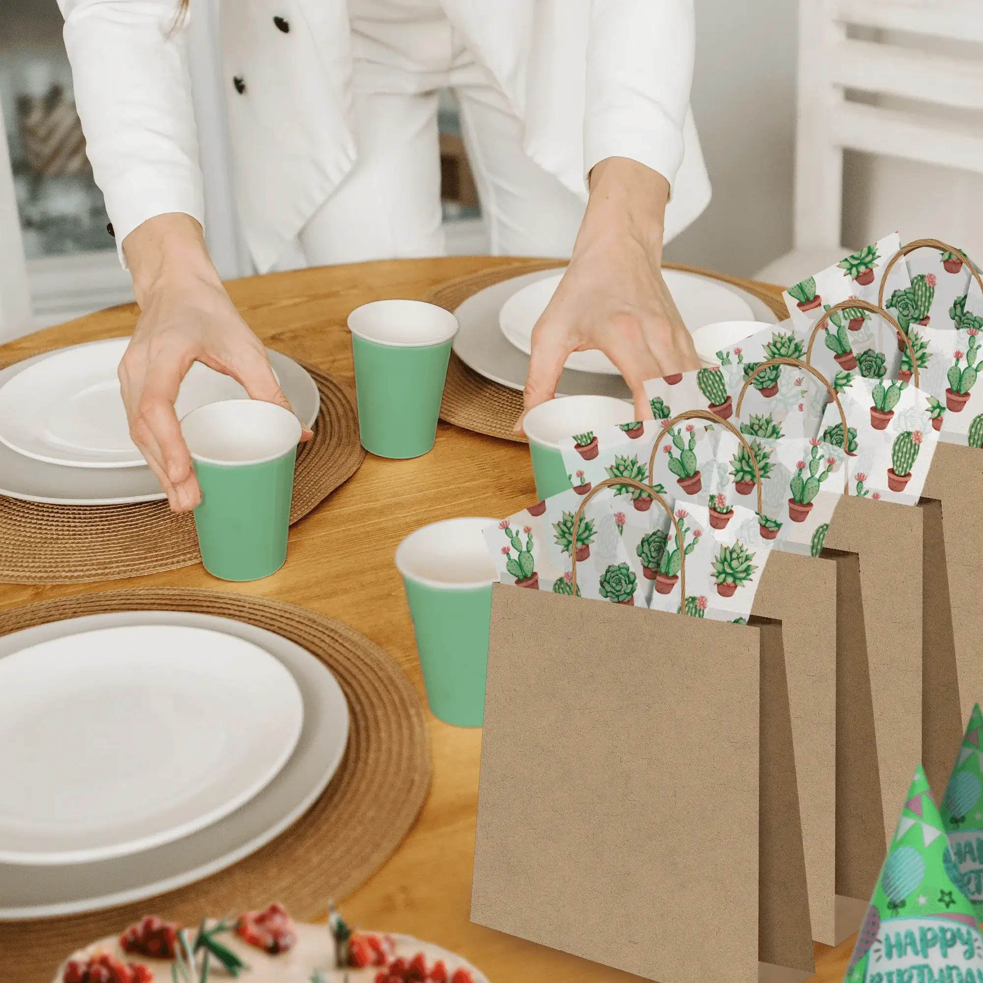 Eleven Fashion – Großhandel Seidenpapier – Bedrucktes Seidenpapier mit Sukkulenten für Geschenktüten5