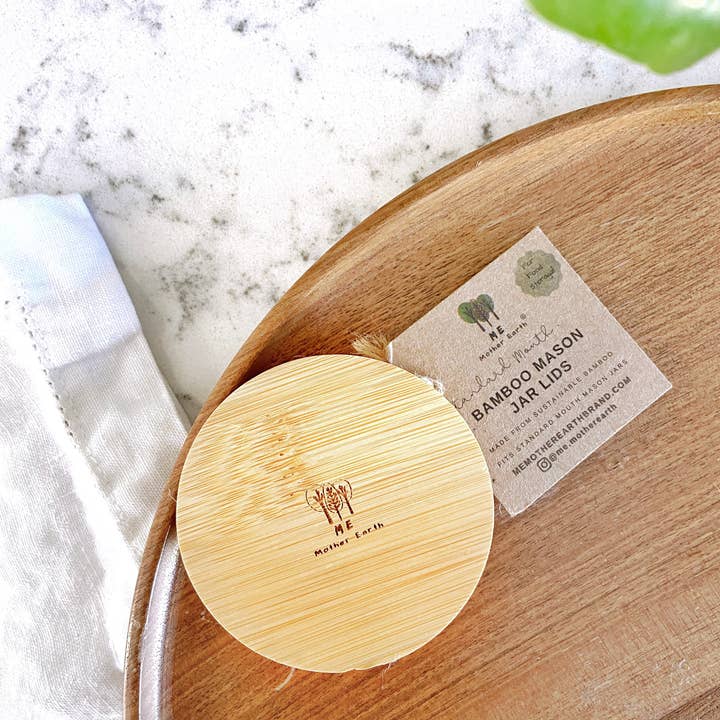 Me Mother Earth - Wholesale Food Storage Container - Standard Solid Bamboo Mason Jar lids